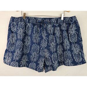 Lauren James Swim Trunks Men's Size 2XL Blue Pineapple Swimsuit Shorts